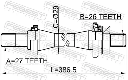 FEBEST Drive Shaft (1212-TUC)