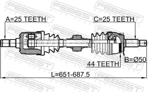 FEBEST Drive Shaft (1214-CAMTLH)