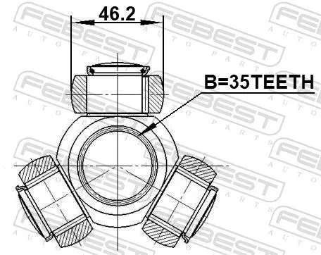 FEBEST Spider Assembly, drive shaft (1216-DM24MT)