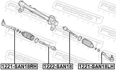 FEBEST Inner Tie Rod (1222-SAN18)