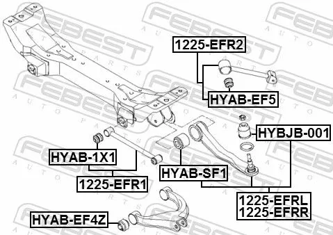 FEBEST Control/Trailing Arm, wheel suspension (1225-EFRL)