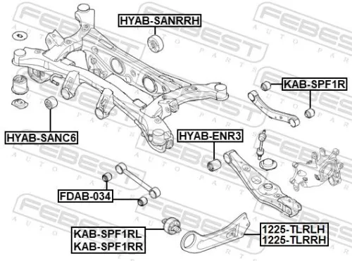 FEBEST Control/Trailing Arm, wheel suspension (1225-TLRRH)