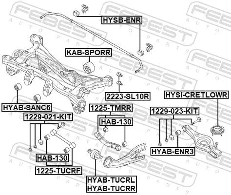 FEBEST Control/Trailing Arm, wheel suspension (1225-TMRR)