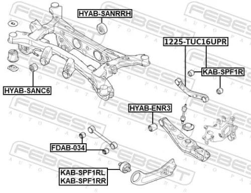 FEBEST Control/Trailing Arm, wheel suspension (1225-TUC16UPR)