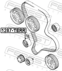 FEBEST Tensioner Pulley, timing belt (1287-TERR)