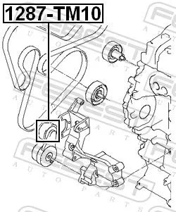 FEBEST Tensioner Pulley, V-ribbed belt (1287-TM10)