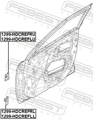 FEBEST Door Hinge (1299-HDCREFLU)