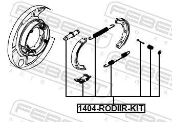 FEBEST Accessory Kit, parking brake shoes (1404-RODIIR-KIT)