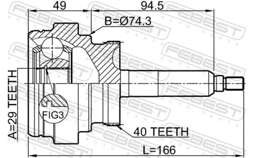 FEBEST Joint Kit, drive shaft (1410-ACTA40)