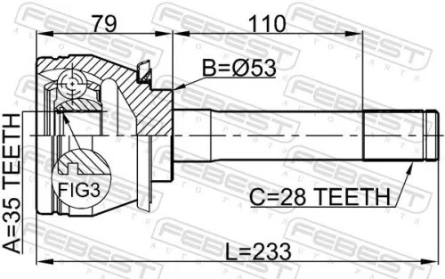 FEBEST Joint Kit, drive shaft (1410-MUS)
