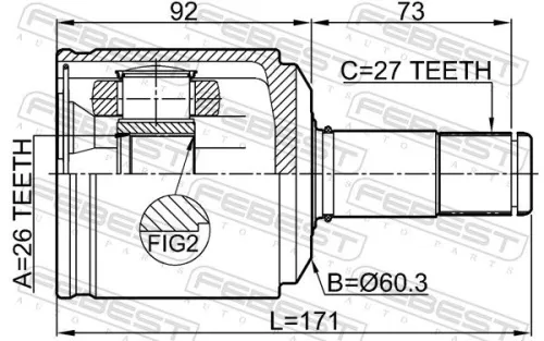 FEBEST Joint Kit, drive shaft (1411-KORATLH)