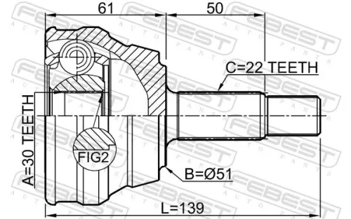 FEBEST Joint Kit, drive shaft (1510-001)