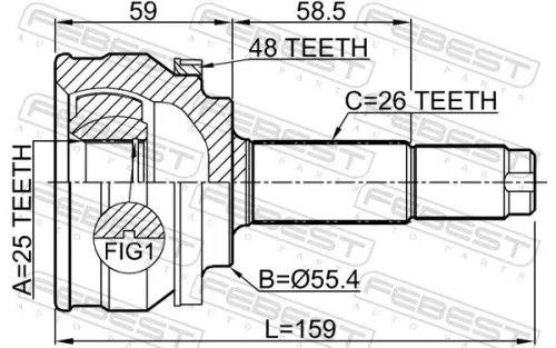 FEBEST Joint Kit, drive shaft (1510-003A48)