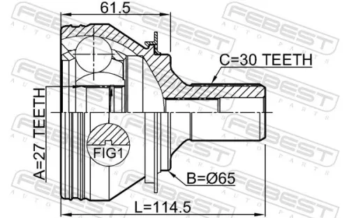 FEBEST Joint Kit, drive shaft (1610-156)