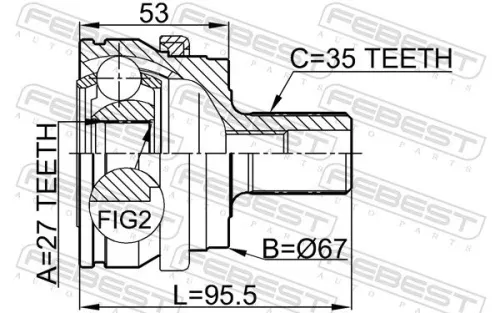 FEBEST Joint Kit, drive shaft (1610-203)