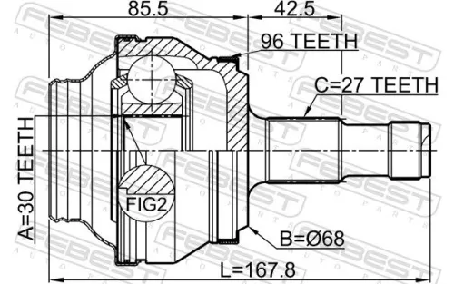 FEBEST Joint Kit, drive shaft (1610-204A96R)