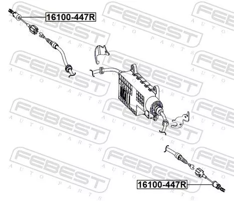 FEBEST Cable Pull, parking brake (16100-447R)
