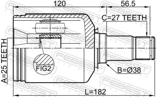 FEBEST Joint Kit, drive shaft (1611-169CVTLH)