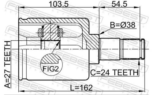 FEBEST Joint Kit, drive shaft (1611-203RH)