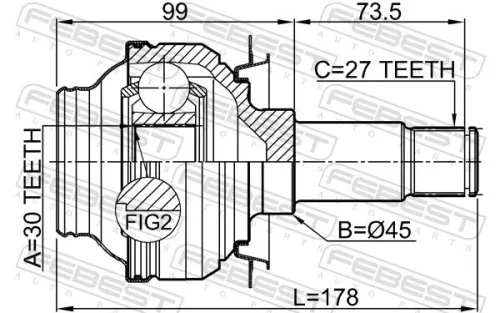 FEBEST Joint Kit, drive shaft (1611-204R)