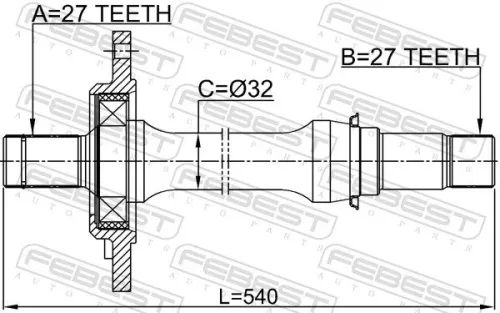 FEBEST Drive Shaft (1612-246RH)