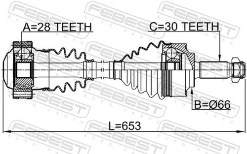 FEBEST Drive Shaft (1614-639646)