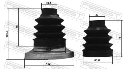 FEBEST Bellow, drive shaft (1617P-211R-KIT)