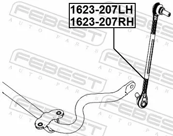 FEBEST Link/Coupling Rod, stabiliser bar (1623-207LH)