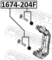 FEBEST Guide Bolt, brake caliper (1674-204F)
