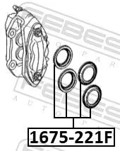 FEBEST Repair Kit, brake caliper (1675-221F)