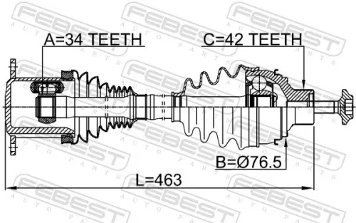 FEBEST Drive Shaft (1714-8WF)