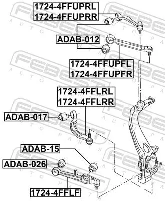 FEBEST Control/Trailing Arm, wheel suspension (1724-4FFUPFL)