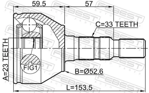 FEBEST Joint Kit, drive shaft (1810-ASJAT)