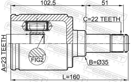 FEBEST Joint Kit, drive shaft (1811-A16XERATRH)