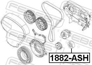 FEBEST Deflection Pulley/Guide Pulley, timing belt (1887-ASH)
