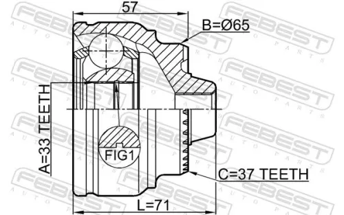 FEBEST Joint Kit, drive shaft (1910-F25)
