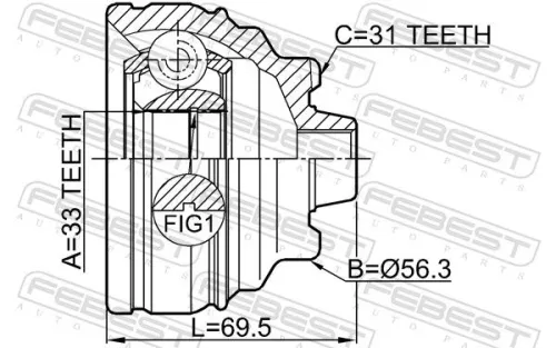 FEBEST Joint Kit, drive shaft (1910-F30)