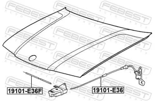 FEBEST Bonnet Cable (19101-E36F)