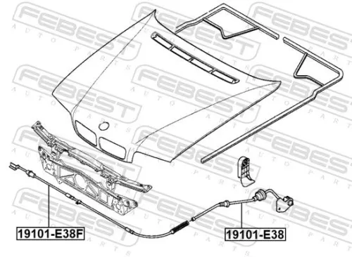 FEBEST Bonnet Cable (19101-E38F)