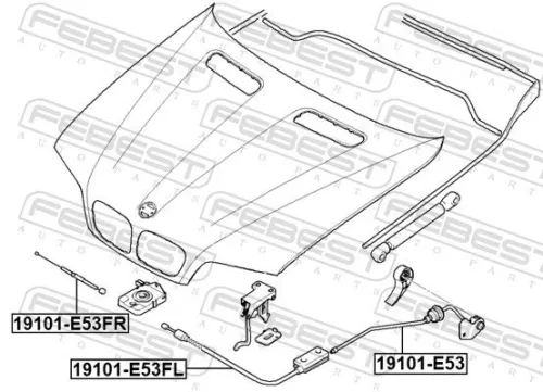 FEBEST Bonnet Cable (19101-E53FL)