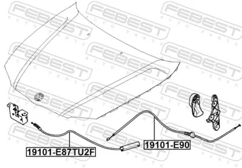 FEBEST Bonnet Cable (19101-E87TU2F)
