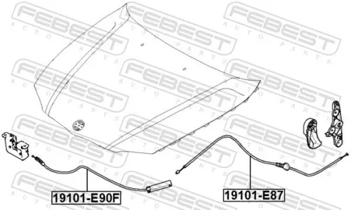 FEBEST Bonnet Cable (19101-E90F)