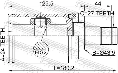 FEBEST Joint Kit, drive shaft (1911-E60LH)