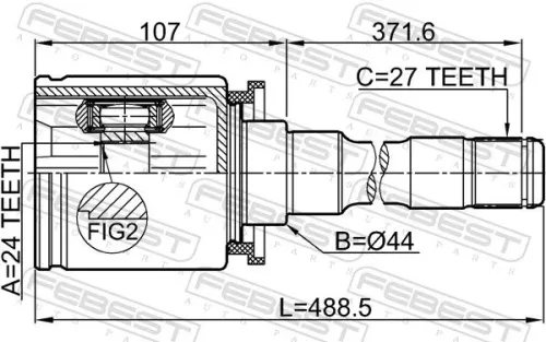 FEBEST Joint Kit, drive shaft (1911-E83RH)