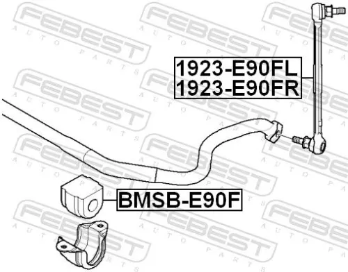 FEBEST Link/Coupling Rod, stabiliser bar (1923-E90FR)