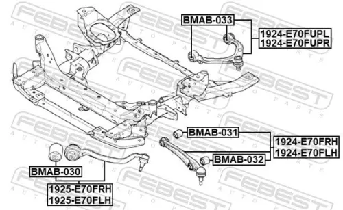 FEBEST Control/Trailing Arm, wheel suspension (1924-E70FUPR)