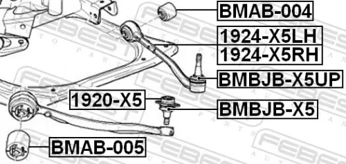 FEBEST Control/Trailing Arm, wheel suspension (1924-X5LH)