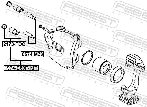 FEBEST Guide Bolt, brake caliper (1974-E60F-KIT)