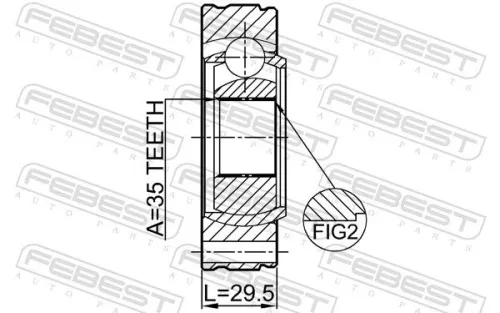 FEBEST Joint, propshaft (2011-JLSHA)