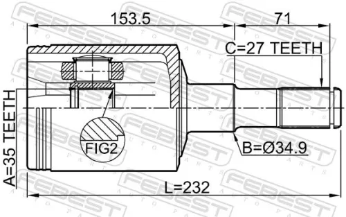 FEBEST Joint Kit, drive shaft (2011-NITLH)